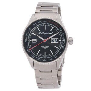 NWT Authentic Mathey-Tissot Atlas Quartz Black Dial Men's Watch